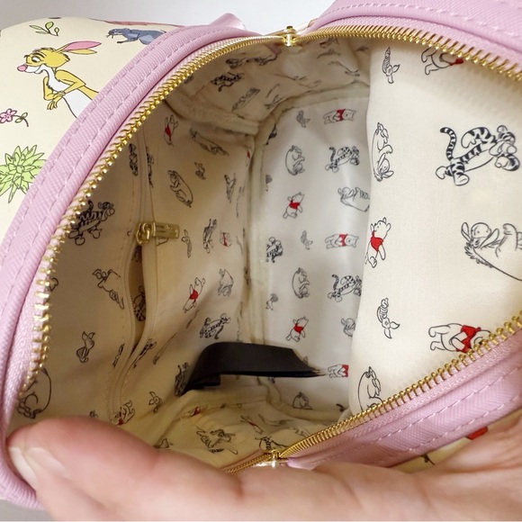 loungefly | winnie the pooh and friends pink ivory mini backpack - Picture 9 of 11